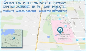 PORADNIA KARDIOLOGICZNA - SAMODZIELNY PUBLICZNY SPECJALISTYCZNY SZPITAL ZACHODNI IM.ŚW. JANA PAWŁA II - DALEKA 11,  GRODZISK MAZOWIECKI