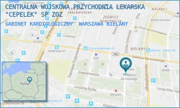 GABINET KARDIOLOGICZNY - CENTRALNA WOJSKOWA PRZYCHODNIA LEKARSKA "CEPELEK" SP ZOZ - STEFANA ŻEROMSKIEGO 33,  WARSZAWA BIELANY