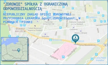 NIEPUBLICZNY ZAKŁAD OPIEKI ZDROWOTNEJ PRZYCHODNIA LEKARSKA "ZDROWIE" W PIONKACH - "ZDROWIE" SPÓŁKA Z OGRANICZONĄ ODPOWIEDZIALNOŚCIĄ - LEGIONISTÓW 38,  PIONKI