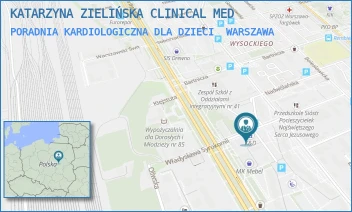 PORADNIA KARDIOLOGICZNA DLA DZIECI - KATARZYNA ZIELIŃSKA CLINICAL MED - SYROKOMLI 16,  WARSZAWA