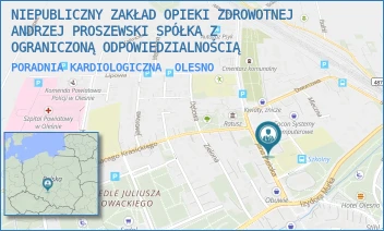 PORADNIA KARDIOLOGICZNA - NIEPUBLICZNY ZAKŁAD OPIEKI ZDROWOTNEJ ANDRZEJ PROSZEWSKI SPÓŁKA Z OGRANICZONĄ ODPOWIEDZIALNOŚCIĄ - UL. JANA PIELOKA 14,  OLESNO