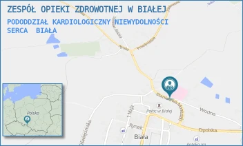 PODODDZIAŁ KARDIOLOGICZNY NIEWYDOLNOŚCI SERCA - ZESPÓŁ OPIEKI ZDROWOTNEJ W BIAŁEJ - UL. MONIUSZKI 8,  BIAŁA