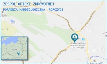 PORADNIA KARDIOLOGICZNA - ZESPÓŁ OPIEKI ZDROWOTNEJ - UL. KSIĘDZA KARDYNAŁA STEFANA WYSZYŃSKIEGO 54,  ROPCZYCE