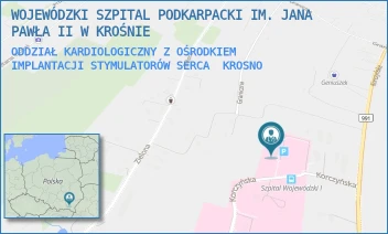 ODDZIAŁ KARDIOLOGICZNY Z OŚRODKIEM IMPLANTACJI STYMULATORÓW SERCA - WOJEWÓDZKI SZPITAL PODKARPACKI IM. JANA PAWŁA II W KROŚNIE - KORCZYŃSKA 57,  KROSNO
