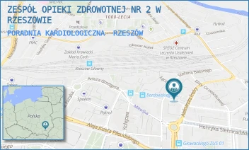PORADNIA KARDIOLOGICZNA - ZESPÓŁ OPIEKI ZDROWOTNEJ NR 2 W RZESZOWIE - UL. ALEKSANDRA FREDRY 9,  RZESZÓW