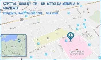 PORADNIA KARDIOLOGICZNA - SZPITAL OGÓLNY IM. DR WITOLDA GINELA W GRAJEWIE - KONSTYTUCJI 3 MAJA 34,  GRAJEWO