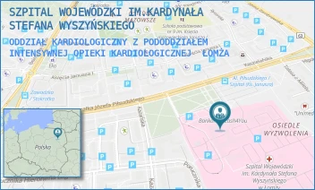 ODDZIAŁ KARDIOLOGICZNY Z PODODDZIAŁEM INTENSYWNEJ OPIEKI KARDIOLOGICZNEJ - SZPITAL WOJEWÓDZKI IM.KARDYNAŁA STEFANA WYSZYŃSKIEGO - MARSZ. JÓZEFA PIŁSUDSKIEGO 11,  ŁOMŻA
