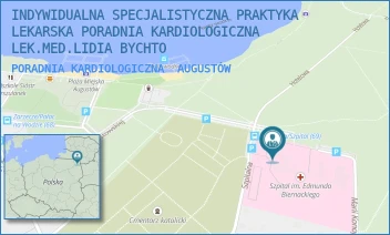 PORADNIA KARDIOLOGICZNA - INDYWIDUALNA SPECJALISTYCZNA PRAKTYKA LEKARSKA PORADNIA KARDIOLOGICZNA LEK.MED.LIDIA BYCHTO - SZPITALNA 12,  AUGUSTÓW