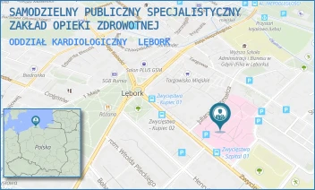 ODDZIAŁ KARDIOLOGICZNY - SAMODZIELNY PUBLICZNY SPECJALISTYCZNY ZAKŁAD OPIEKI ZDROWOTNEJ - UL. JULIANA WĘGRZYNOWICZA 13,  LĘBORK