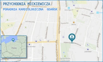 PORADNIA KARDIOLOGICZNA - PRZYCHODNIA MICKIEWICZA - UL. ADAMA MICKIEWICZA 28/30,  GDAŃSK
