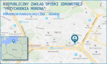 PORADNIA KARDIOLOGICZNA - NIEPUBLICZNY ZAKŁAD OPIEKI ZDROWOTNEJ "PRZYCHODNIA MORENA" - UL. JAŚKOWA DOLINA 105,  GDAŃSK