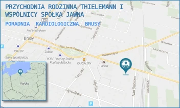 PORADNIA  KARDIOLOGICZNA - PRZYCHODNIA RODZINNA THIELEMANN I WSPÓLNICY SPÓŁKA Z OGRANICZONĄ ODPOWIEDZIALNOŚCIĄ - UL. DWORCOWA 24,  BRUSY