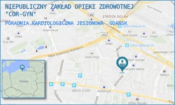 PORADNIA KARDIOLOGICZNA JESIONOWA - NIEPUBLICZNY ZAKŁAD OPIEKI ZDROWOTNEJ "COR-GYN" IWONA GOWOROWSKA-SZYMULA - UL. JESIONOWA 5,  GDAŃSK
