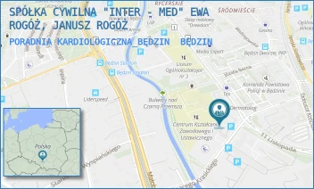 PORADNIA KARDIOLOGICZNA_BĘDZIN - SPÓŁKA CYWILNA "INTER - MED" EWA ROGÓŻ, JANUSZ ROGÓŻ - UL. KRASICKIEGO 14,  BĘDZIN
