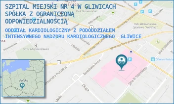 ODDZIAŁ KARDIOLOGICZNY Z PODODDZIAŁEM INTENSYWNEGO NADZORU KARDIOLOGICZNEGO - SZPITAL MIEJSKI W GLIWICACH SPÓŁKA Z OGRANICZONĄ ODPOWIEDZIALNOŚCIĄ - UL. TADEUSZA KOŚCIUSZKI 29,  GLIWICE