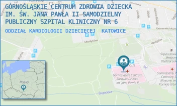 ODDZIAŁ KARDIOLOGII DZIECIĘCEJ - GÓRNOŚLĄSKIE CENTRUM ZDROWIA DZIECKA IM. ŚW. JANA PAWŁA II SAMODZIELNY PUBLICZNY SZPITAL KLINICZNY NR 6 - UL. MEDYKÓW 16,  KATOWICE