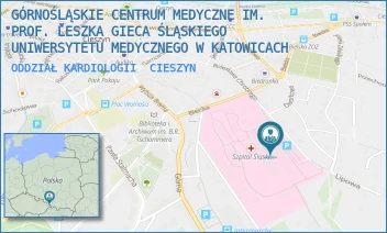 ODDZIAŁ KARDIOLOGII - GÓRNOŚLĄSKIE CENTRUM MEDYCZNE IM. PROF. LESZKA GIECA ŚLĄSKIEGO UNIWERSYTETU MEDYCZNEGO W KATOWICACH - UL. BIELSKA 4,  CIESZYN