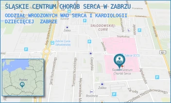 ODDZIAŁ WRODZONYCH WAD SERCA I KARDIOLOGII DZIECIĘCEJ - ŚLĄSKIE CENTRUM CHORÓB SERCA W ZABRZU - UL. MARII CURIE-SKŁODOWSKIEJ 9,  ZABRZE