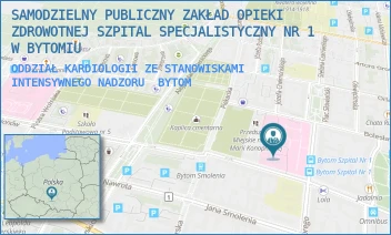 ODDZIAŁ KARDIOLOGII ZE STANOWISKAMI INTENSYWNEGO NADZORU - SAMODZIELNY PUBLICZNY ZAKŁAD OPIEKI ZDROWOTNEJ SZPITAL SPECJALISTYCZNY NR 1 W BYTOMIU - UL. ŻEROMSKIEGO 7,  BYTOM