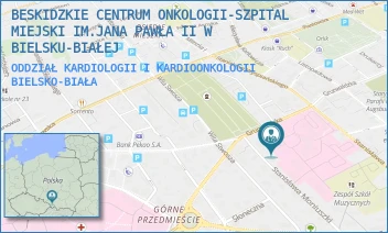 ODDZIAŁ KARDIOLOGII I KARDIOONKOLOGII - BESKIDZKIE CENTRUM ONKOLOGII-SZPITAL MIEJSKI IM.JANA PAWŁA II W BIELSKU-BIAŁEJ - UL. STANISŁAWA WYSPIAŃSKIEGO 21,  BIELSKO-BIAŁA