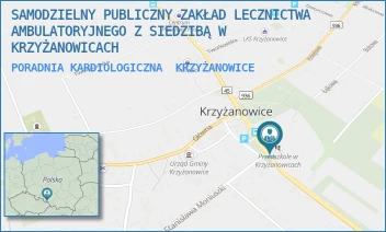 PORADNIA KARDIOLOGICZNA - SAMODZIELNY PUBLICZNY ZAKŁAD LECZNICTWA AMBULATORYJNEGO Z SIEDZIBĄ W KRZYŻANOWICACH - UL. WYZWOLENIA 1,  KRZYŻANOWICE