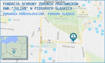 PORADNIA KARDIOLOGICZNA - FUNDACJA OCHRONY ZDROWIA PRACOWNIKÓW KWK "JULIAN" W PIEKARACH ŚLĄSKICH - UL. GEN.J. ZIĘTKA 30,  PIEKARY ŚLĄSKIE