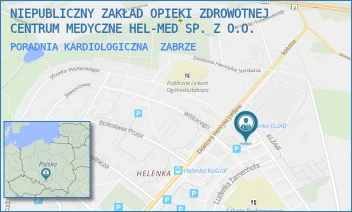 PORADNIA KARDIOLOGICZNA - NIEPUBLICZNY ZAKŁAD OPIEKI ZDROWOTNEJ CENTRUM MEDYCZNE HEL-MED SP. Z O.O. - UL. PŁK. FRANCISZKA NIEPOKÓLCZYCKIEGO 36,  ZABRZE
