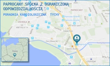 PORADNIA KARDIOLOGICZNA - PAPROCANY SPÓŁKA Z OGRANICZONĄ ODPOWIEDZIALNOŚCIĄ - UL. WŁADYSŁAWA SIKORSKIEGO 101,  TYCHY