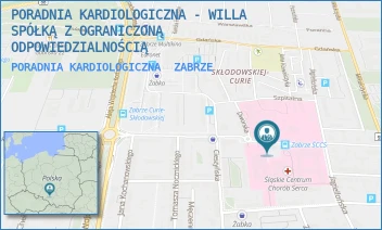 PORADNIA KARDIOLOGICZNA - PORADNIA KARDIOLOGICZNA - WILLA SPÓŁKĄ Z OGRANICZONĄ ODPOWIEDZIALNOŚCIĄ - UL. MARII CURIE-SKŁODOWSKIEJ 15,  ZABRZE
