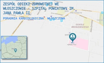 PORADNIA KARDIOLOGICZNA - ZESPÓŁ OPIEKI ZDROWOTNEJ WE WŁOSZCZOWIE - SZPITAL POWIATOWY IM. JANA PAWŁA II - ŻEROMSKIEGO 28,  WŁOSZCZOWA