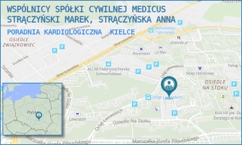PORADNIA KARDIOLOGICZNA - MEDICUS  A. STRĄCZYŃSKA,M. STRĄCZYŃSKI SPÓŁKA JAWNA - OS NA STOKU 63A,  KIELCE
