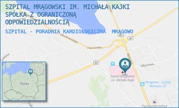 SZPITAL - PORADNIA KARDIOLOGICZNA - SZPITAL MRĄGOWSKI IM. MICHAŁA KAJKI SPÓŁKA Z OGRANICZONĄ ODPOWIEDZIALNOŚCIĄ - WOLNOŚCI 3,  MRĄGOWO
