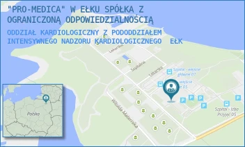 ODDZIAŁ KARDIOLOGICZNY Z PODODDZIAŁEM INTENSYWNEGO NADZORU KARDIOLOGICZNEGO - "PRO-MEDICA" W EŁKU SPÓŁKA Z OGRANICZONĄ ODPOWIEDZIALNOŚCIĄ - BARANKI 24,  EŁK