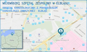 ODDZIAŁ KARDIOLOGICZNY Z PODODDZIAŁEM KARDIOLOGII INWAZYJNEJ - WOJEWÓDZKI SZPITAL ZESPOLONY W ELBLĄGU - KRÓLEWIECKA 146,  ELBLĄG