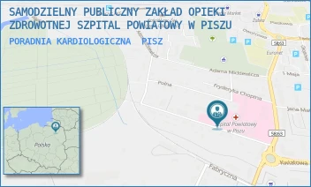 PORADNIA KARDIOLOGICZNA - SAMODZIELNY PUBLICZNY ZAKŁAD OPIEKI ZDROWOTNEJ SZPITAL POWIATOWY W PISZU - HENRYKA SIENKIEWICZA 4,  PISZ