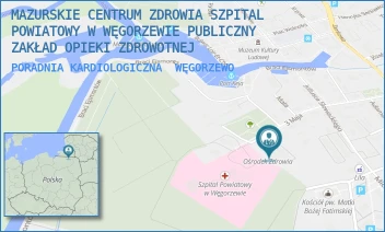 PORADNIA KARDIOLOGICZNA - MAZURSKIE CENTRUM ZDROWIA SZPITAL POWIATOWY W WĘGORZEWIE PUBLICZNY ZAKŁAD OPIEKI ZDROWOTNEJ - 3 MAJA 17,  WĘGORZEWO