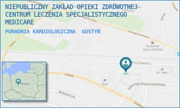 PORADNIA KARDIOLOGICZNA - NIEPUBLICZNY ZAKŁAD OPIEKI ZDROWOTNEJ CENTRUM LECZENIA SPECJALISTYCZNEGO MEDICARE - PRZY DWORCU 8A,  GOSTYŃ