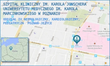 ODDZIAŁ IV NEFROLOGICZNY, KARDIOLOGICZNY, PEDIATRYCZN - SZPITAL KLINICZNY IM. KAROLA JONSCHERA UNIWERSYTETU MEDYCZNEGO IM. KAROLA MARCINKOWSKIEGO W POZNANIU - SZPITALNA 27/33,  POZNAŃ-JEŻYCE