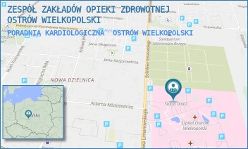 PORADNIA KARDIOLOGICZNA - ZESPÓŁ ZAKŁADÓW OPIEKI ZDROWOTNEJ OSTRÓW WIELKOPOLSKI - LIMANOWSKIEGO 20/22,  OSTRÓW WIELKOPOLSKI