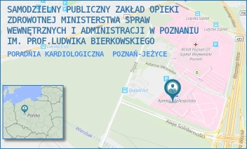 PORADNIA KARDIOLOGICZNA - SAMODZIELNY PUBLICZNY ZAKŁAD OPIEKI ZDROWOTNEJ MINISTERSTWA SPRAW WEWNĘTRZNYCH I ADMINISTRACJI W POZNANIU IM. PROF.LUDWIKA BIERKOWSKIEGO - DOJAZD 34,  POZNAŃ-JEŻYCE