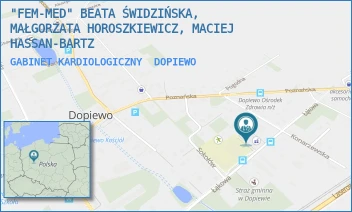 GABINET KARDIOLOGICZNY - "FEM-MED" BEATA ŚWIDZIŃSKA, MAŁGORZATA HOROSZKIEWICZ, MACIEJ HASSAN-BARTZ - ŁĄKOWA 2,  DOPIEWO