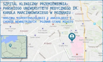 ODDZIAŁ HIPERTENSJOLOGII I ANGIOLOGII I CHORÓB WEWNĘTRZNYCH - SZPITAL KLINICZNY PRZEMIENIENIA PAŃSKIEGO UNIWERSYTETU MEDYCZNEGO IM. KAROLA MARCINKOWSKIEGO W POZNANIU - DŁUGA 1/2,  POZNAŃ-STARE MIASTO