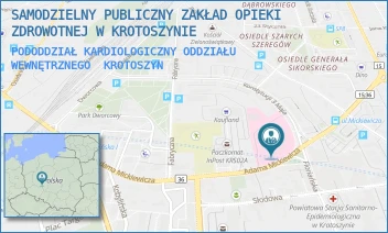 PODODDZIAŁ KARDIOLOGICZNY ODDZIAŁU WEWNĘTRZNEGO - SAMODZIELNY PUBLICZNY ZAKŁAD OPIEKI ZDROWOTNEJ W KROTOSZYNIE - MICKIEWICZA 21,  KROTOSZYN