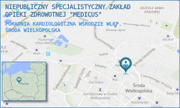 PORADNIA KARDIOLOGICZNA WŚRODZIE WLKP. - NIEPUBLICZNY SPECJALISTYCZNY ZAKŁAD OPIEKI ZDROWOTNEJ "MEDICUS" - PL.ARMII POZNAŃ 3,  ŚRODA WIELKOPOLSKA