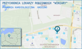 PORADNIA KARDIOLOGICZNA - PRZYCHODNIA LEKARZY RODZINNYCH "WINIARY" - OS. KAZIMIERZA WLK 7,  GNIEZNO