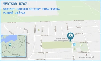 GABINET KARDIOLOGICZNY BRANIEWSKA - MEDIKOR NZOZ - BRANIEWSKA 20,  POZNAŃ-JEŻYCE