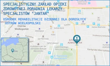 OŚRODEK REHABILITACJI DZIENNEJ DLA DOROSŁYCH - SPECJALISTYCZNY ZAKŁAD OPIEKI ZDROWOTNEJ PORADNIA LEKARZY SPECJALISTÓW "JANTAR" - PIŁSUDSKIEGO 7A,  OSTRÓW WIELKOPOLSKI