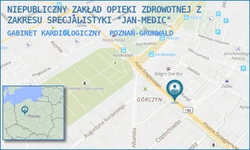 GABINET KARDIOLOGICZNY - NIEPUBLICZNY ZAKŁAD OPIEKI ZDROWOTNEJ Z ZAKRESU SPECJALISTYKI "JAN-MEDIC" - ŚCIEGIENNEGO 22,  POZNAŃ-GRUNWALD