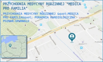 PRZYCHODNIA MEDYCYNY RODZINNEJ "MEDICA PRO FAMILIA" PORADNIA KARDIOLOGICZNA - PRZYCHODNIA MEDYCYNY RODZINNEJ "MEDICA PRO FAMILIA" - ZIĘBICKA 16A,  POZNAŃ-GRUNWALD