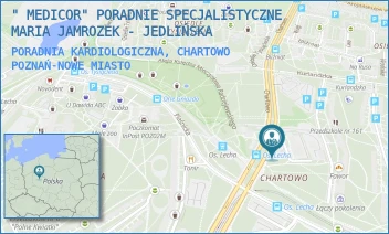 PORADNIA KARDIOLOGICZNA, CHARTOWO - " MEDICOR" PORADNIE SPECJALISTYCZNE MARIA JAMROZEK - JEDLIŃSKA - CHARTOWO 27/U 11,  POZNAŃ-NOWE MIASTO